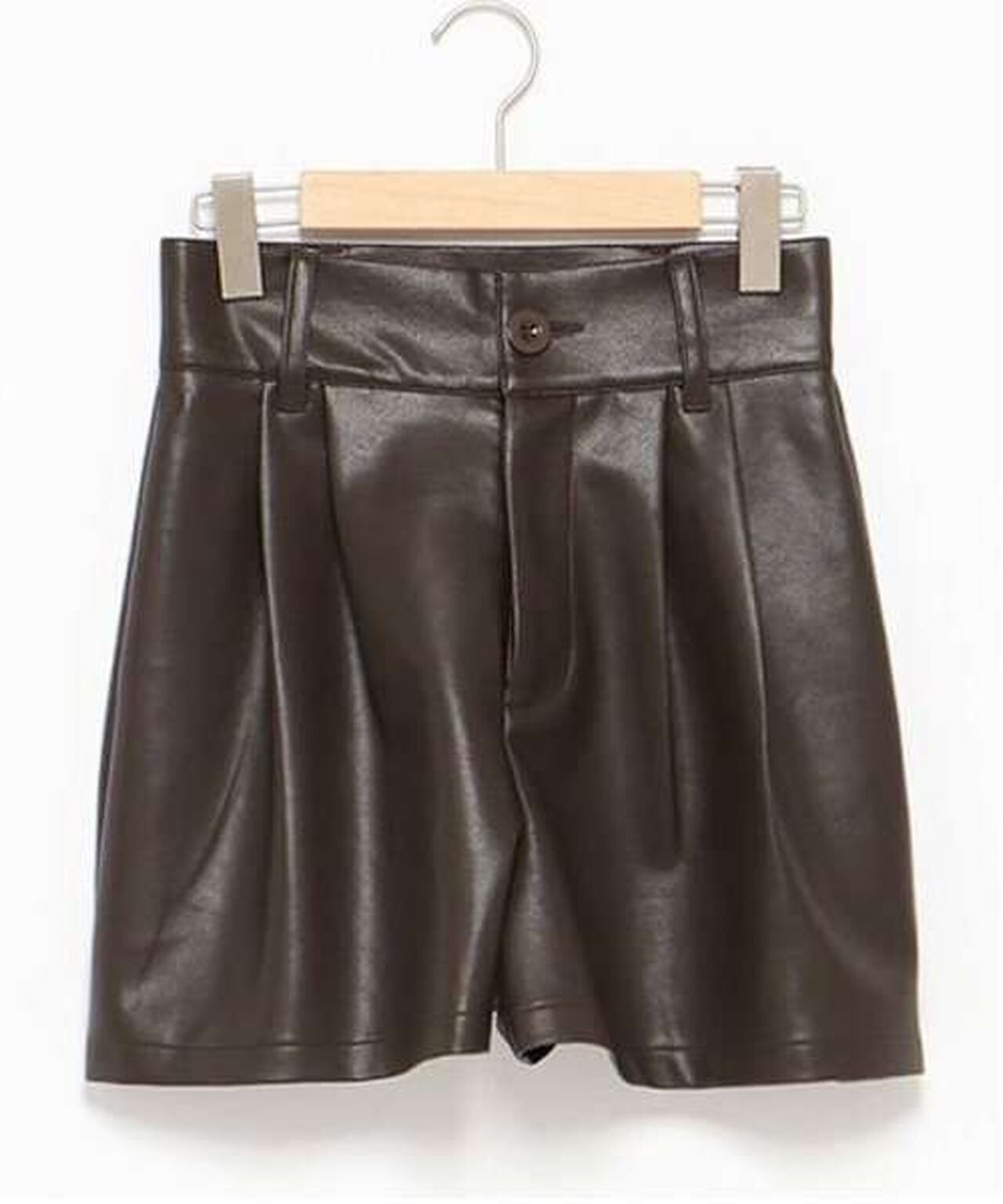 Faux Leather Shorts,Black, large image number 10