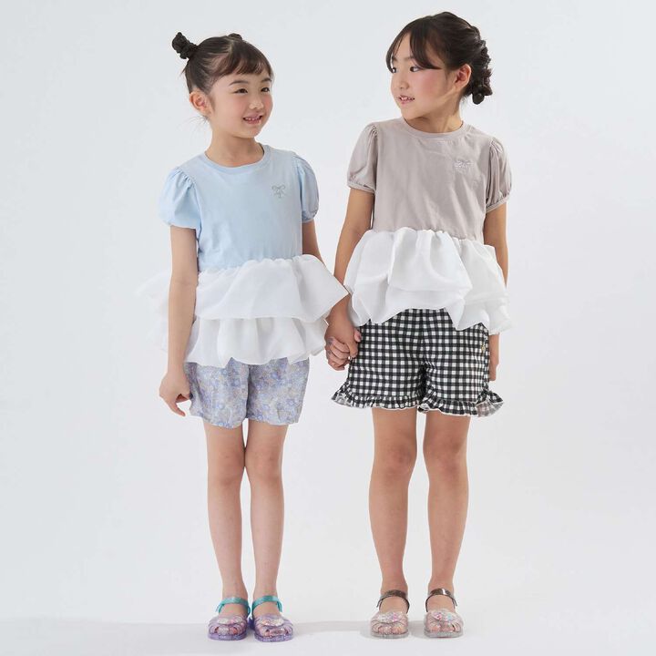 [100% Cotton] Cropped Organdy Docking Top for Girls [Kids] [Children's Clothing],Greige, medium image number 8