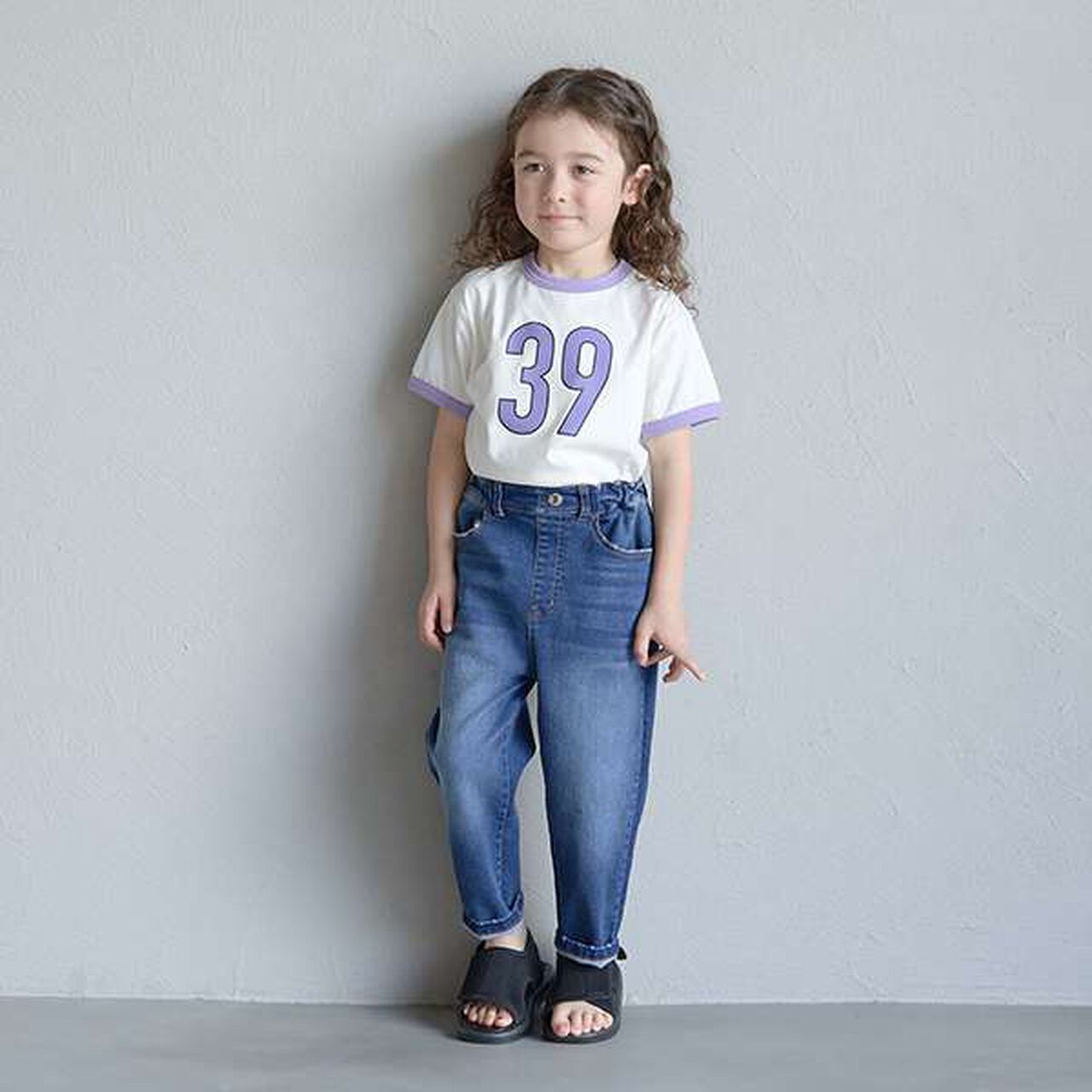 Non-Deforming Soft Cotton Numbered Ringer T-Shirt,Ink blue, large image number 4