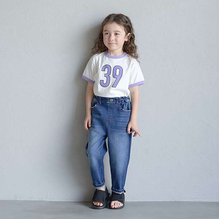 Non-Deforming Soft Cotton Numbered Ringer T-Shirt,Ink blue, medium image number 4