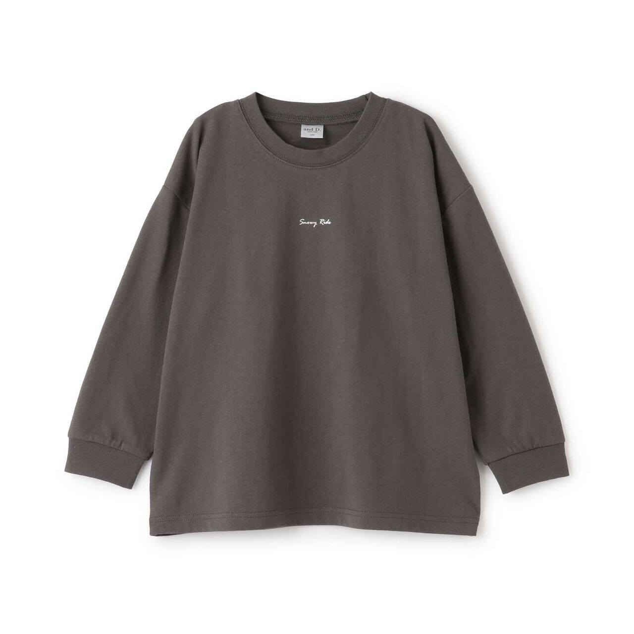 [USA Cotton] Back Photo Wide Long Sleeve T-Shirt,Charcoal gray, large image number 0