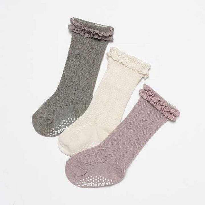 Float Cotton Lace High Socks,Ivory, medium image number 6