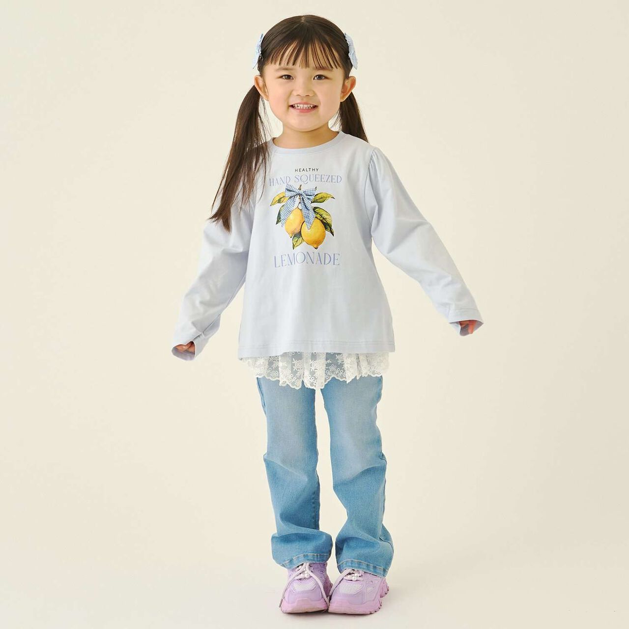 Beautiful Silhouette Stretch Heart Pocket Flare Denim Pants,Blue, large image number 23