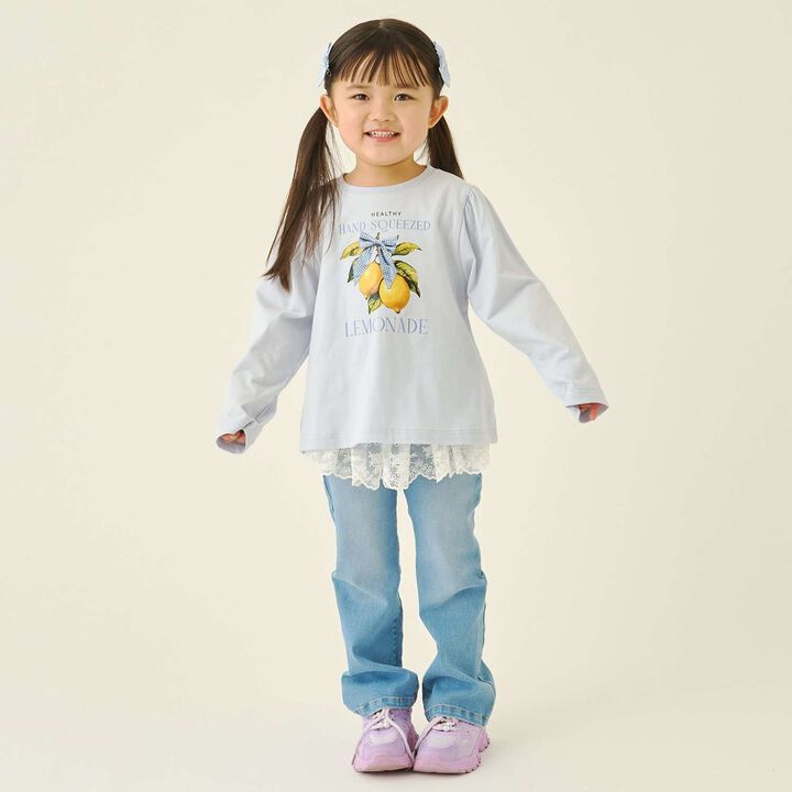 Beautiful Silhouette Stretch Heart Pocket Flare Denim Pants,Blue, medium image number 23