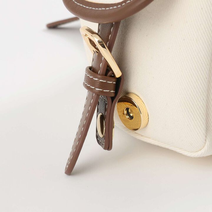 Canvas & Synthetic Leather Mini Backpack,Navy, medium image number 7