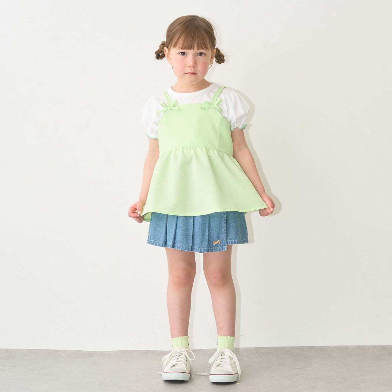 [With Side Pockets] Peplum Bustier for Girls [Kids' Clothing],Dark orange, large image number 17