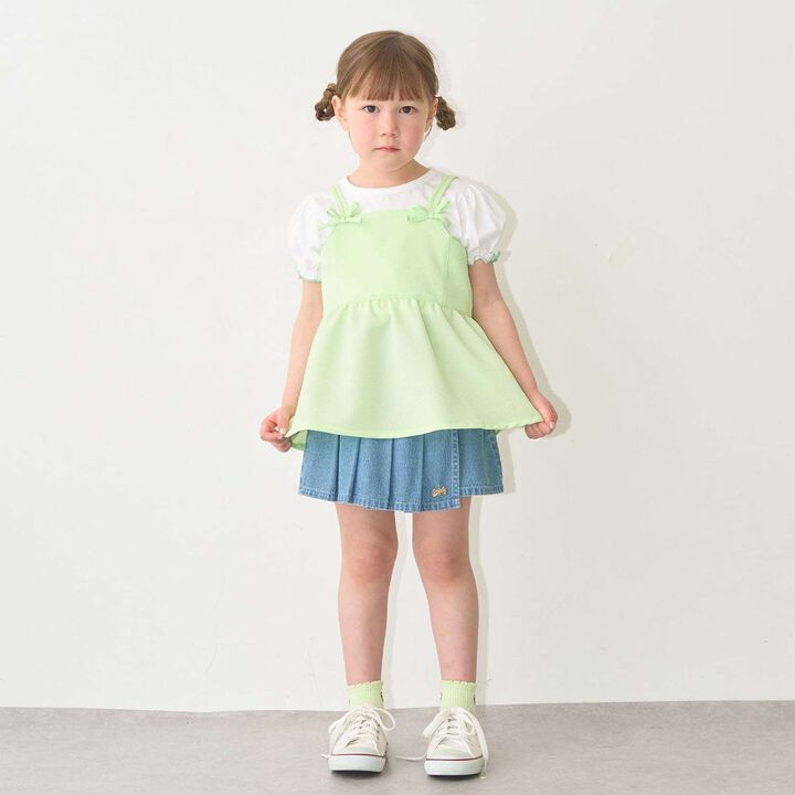 [With Side Pockets] Peplum Bustier for Girls [Kids' Clothing],Dark orange, medium image number 17