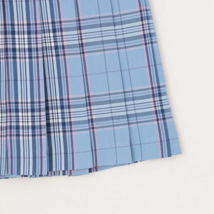 Lame Pleated Skirt with Belt,Sax blue, medium image number 7