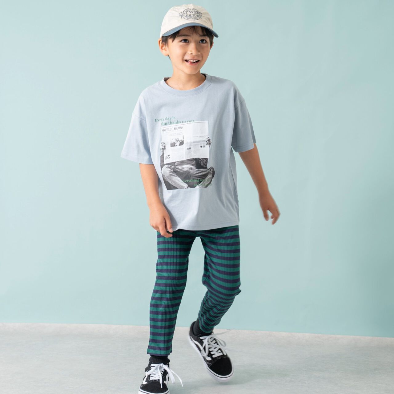 [365D] [Papa Link] Kids Photo Half T-Shirt,Light gray, large image number 2