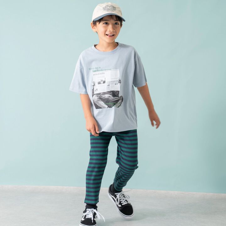 [365D] [Papa Link] Kids Photo Half T-Shirt,Light gray, medium image number 2