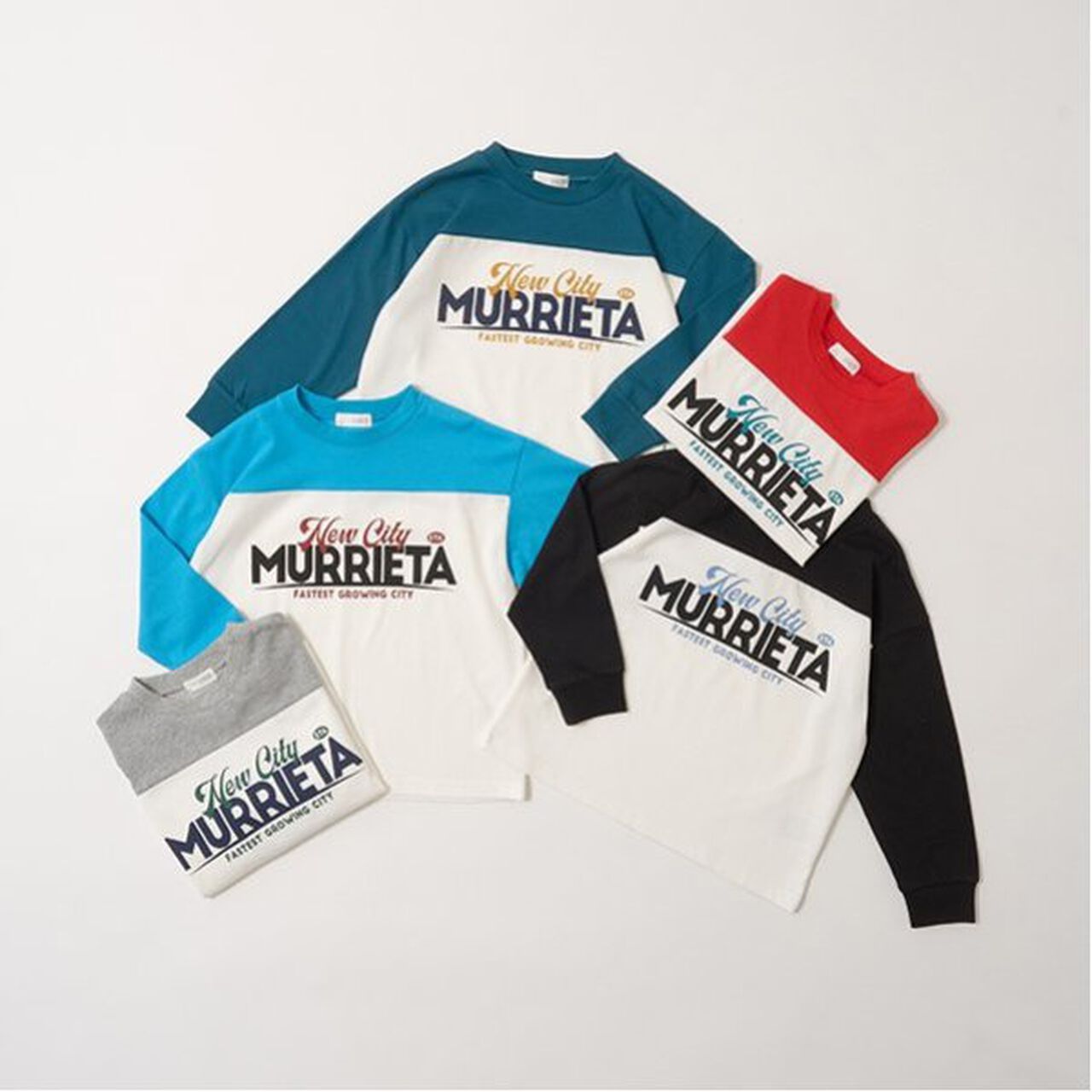 [Comfortable Jersey] Oversized Bi-Color Logo T-Shirt,Turquoise, large image number 1