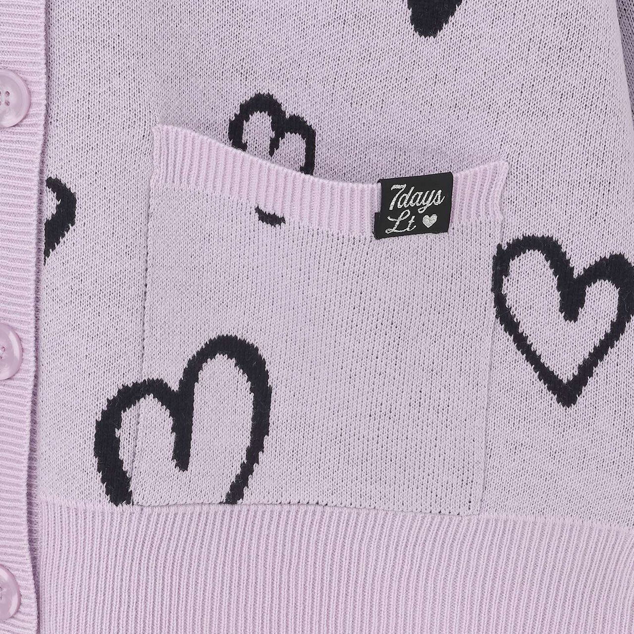 [7days/Washable] Heart Pattern Cardigan,Lavender, large image number 16