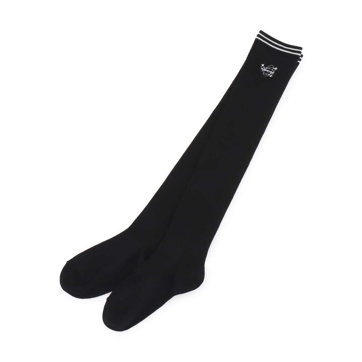 Ribbed Knee-High Socks,Black, medium image number 0