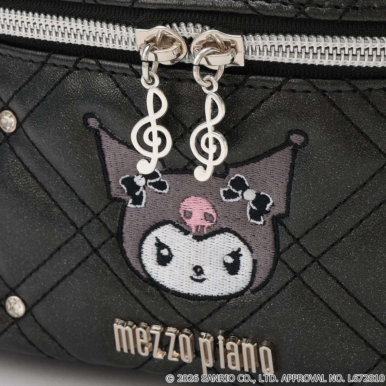 [My Melody / Kuromi] Quilted Vanity 2WAY Shoulder Bag,Light pink, large image number 7