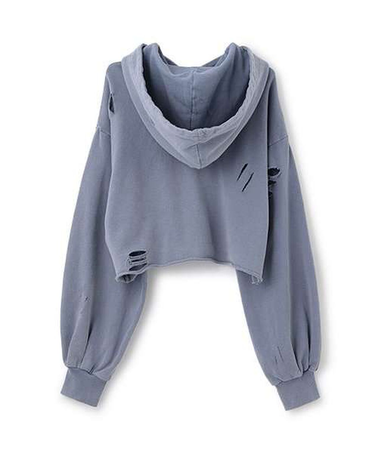 Damaged Black Cropped Parka,Blue, large image number 15