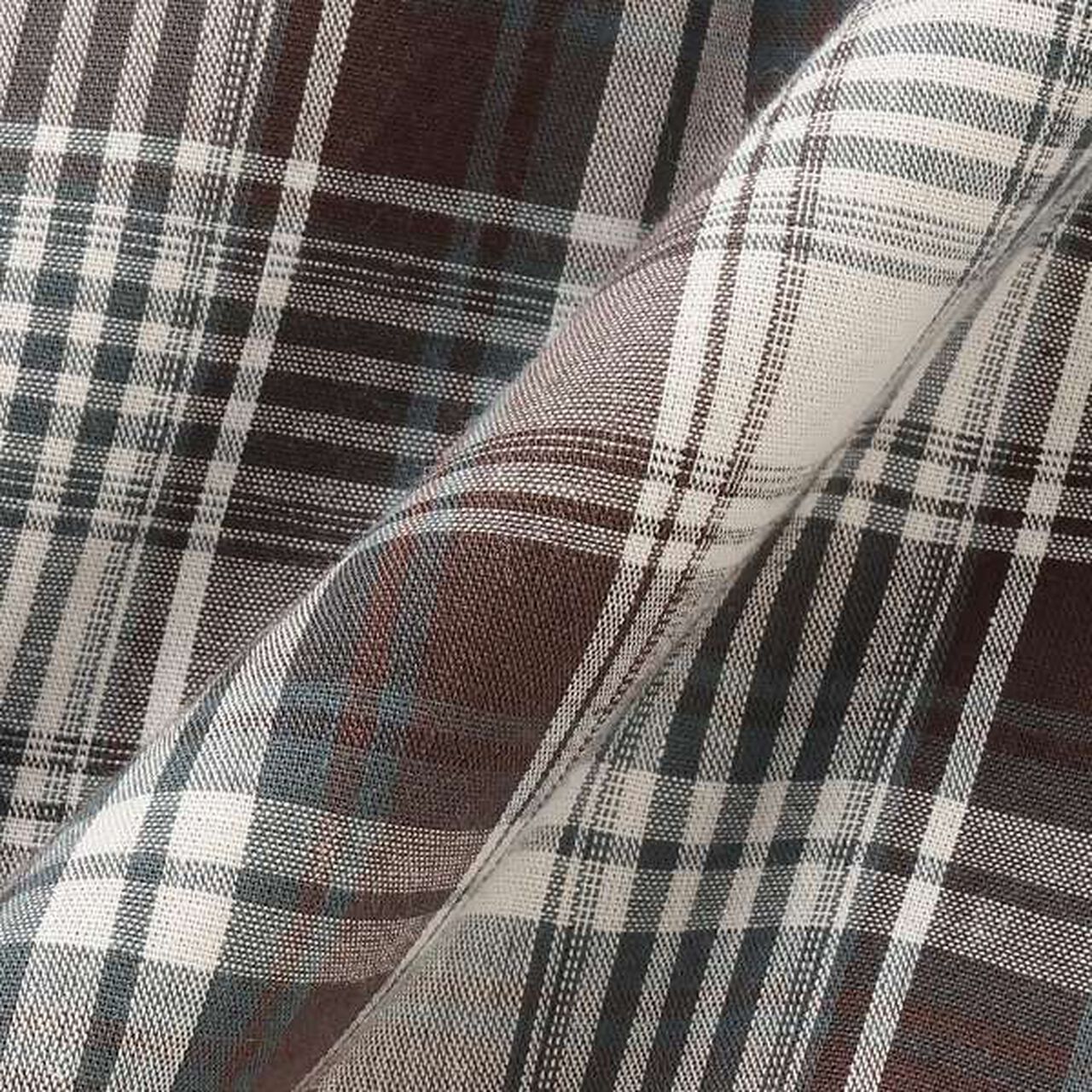 Shirt-Wrapped Checkered Culottes,Brown, large image number 7