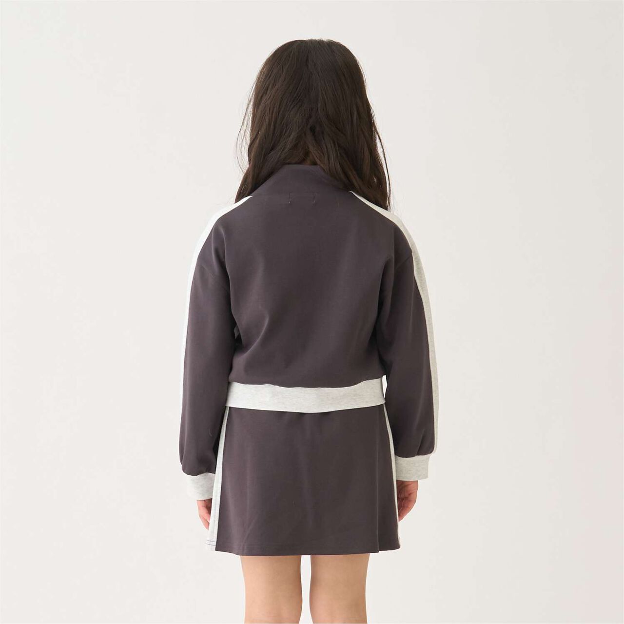 Quick-Dry Track Jacket & Skirt Set,Charcoal gray, large image number 7