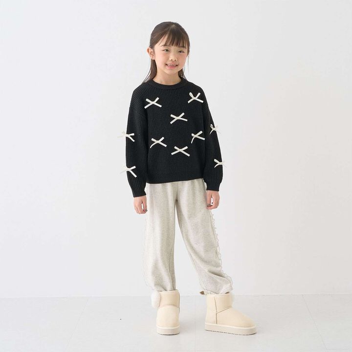 [Soft Knit] [Machine Washable] Ribbon Sweater,Ivory, medium image number 3