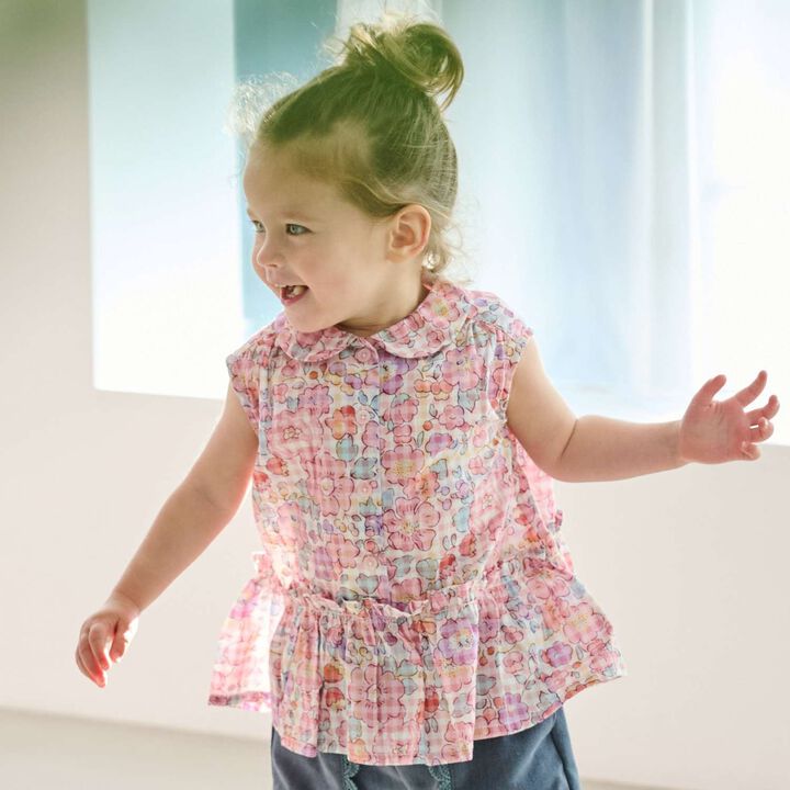 [Parent-Child Matching] Betsy Check Blouse,Pink, medium