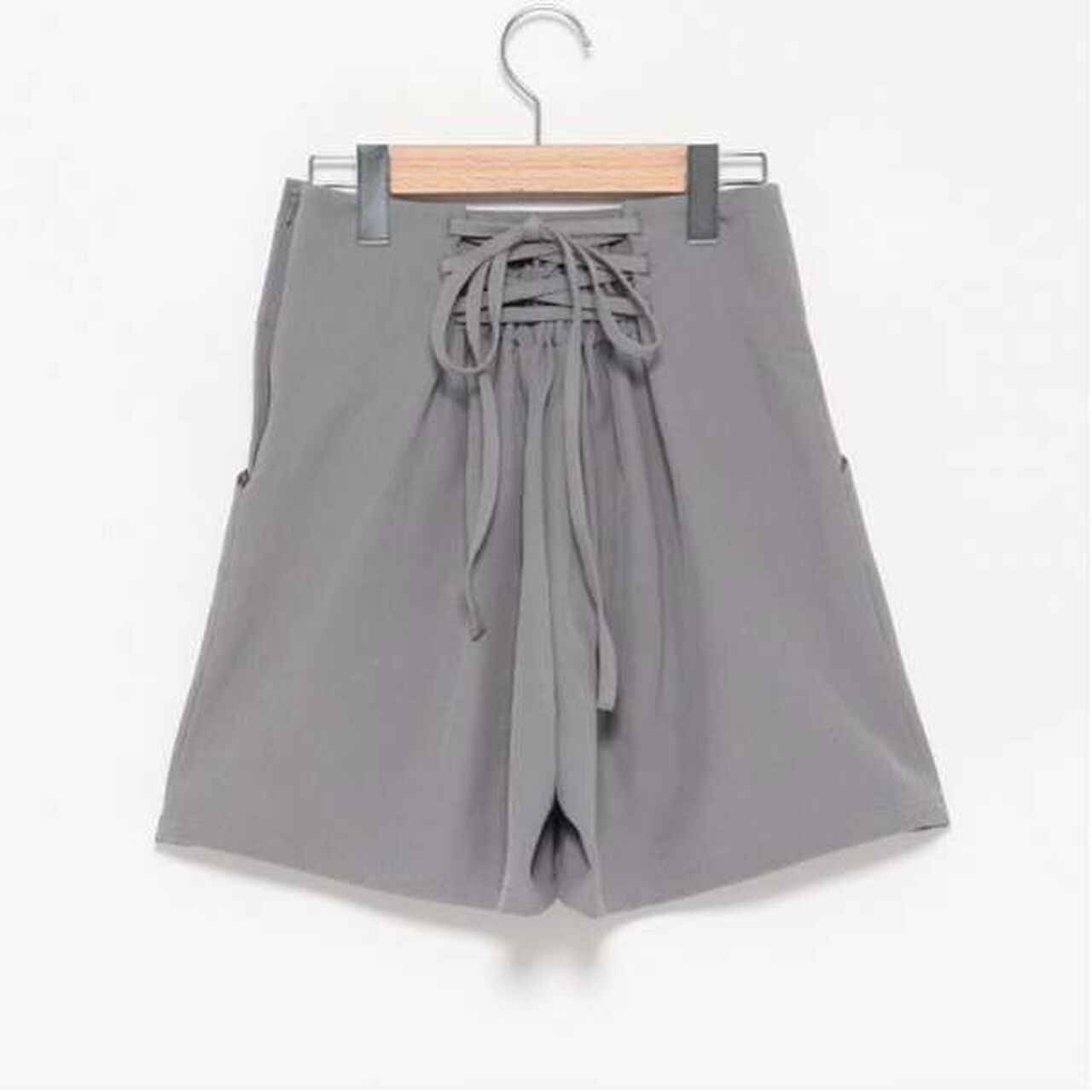 Back Lace-Up Shorts,Gray, large image number 13