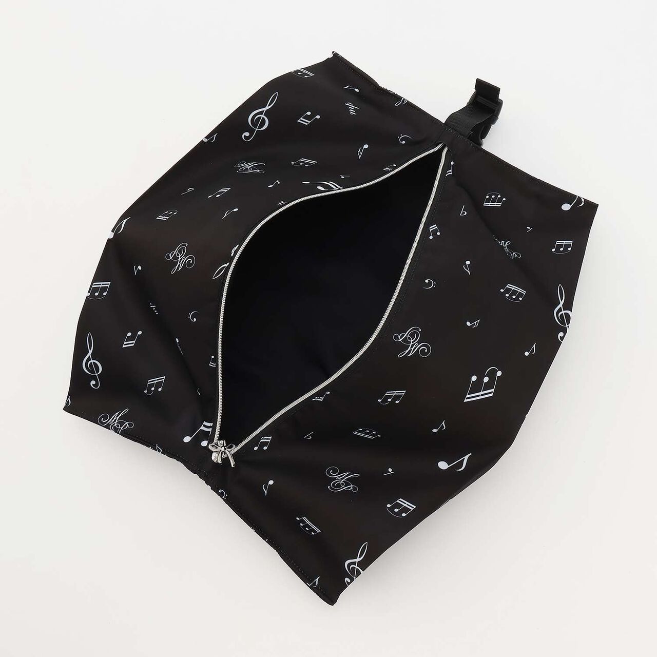 [Water Repellent] All-Over Music Note Pattern Shoe Case,Black, large image number 4