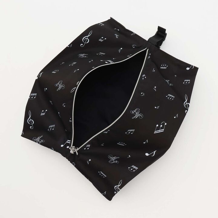 [Water Repellent] All-Over Music Note Pattern Shoe Case,Black, medium image number 4