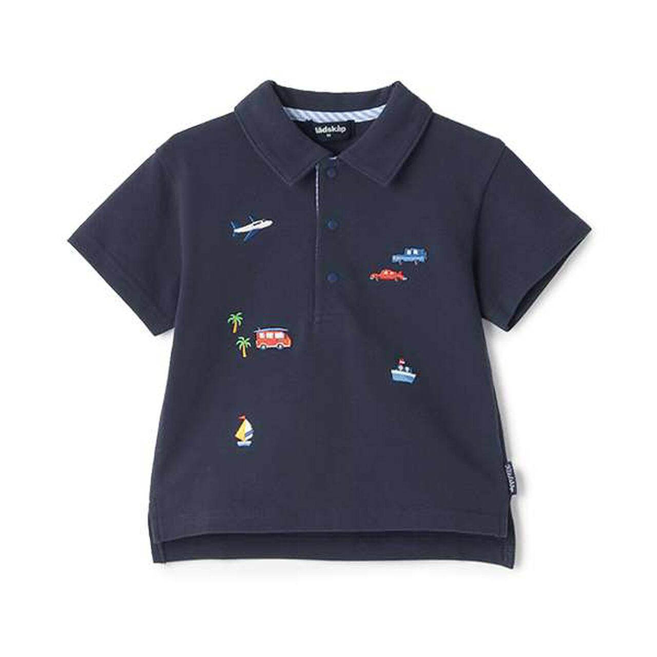 Vehicle Embroidery Short-Sleeve Polo Shirt,Off white, large image number 12