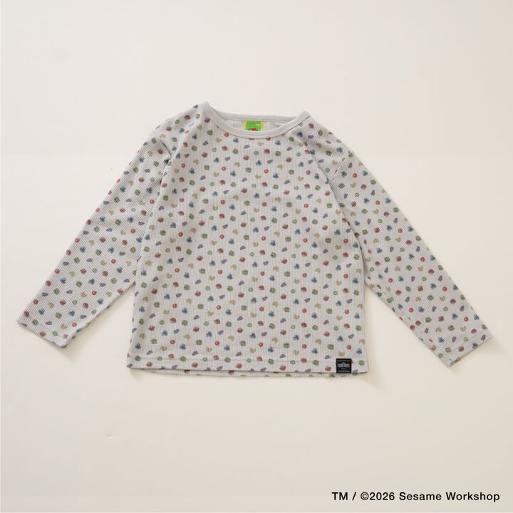 [Sesame Street x Fruits] Waffle Pajamas,Top gray, medium image number 4