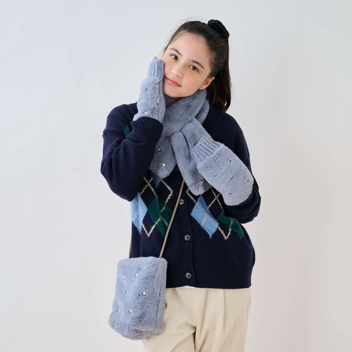 Faux Fur Mini Shoulder Bag,Ivory, medium image number 7