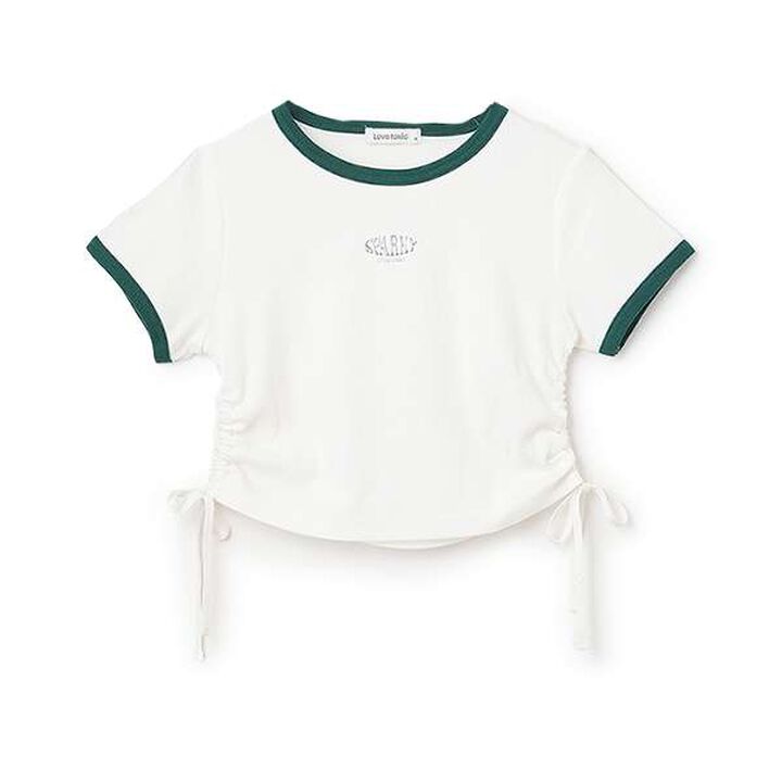 Cool Sensation Drawstring Ribbed T-Shirt,Green, medium image number 3