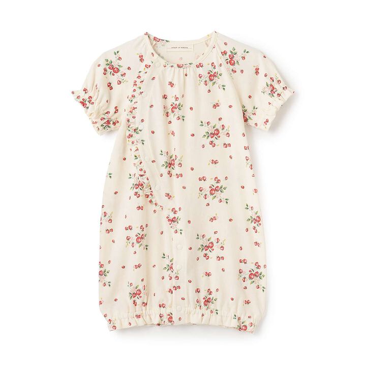 Organic Wild Strawberry Short-Sleeve 2WAY Romper [Made in Japan],, medium