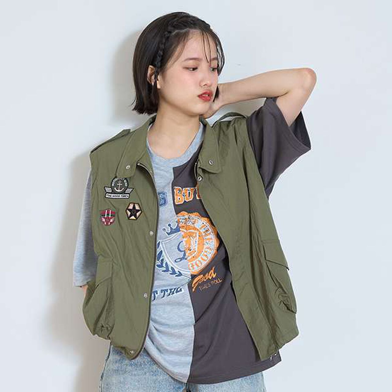 [LTXC] [D-League/CHANGE RAPTURES/AYUMI] Military Vest,Khaki, large image number 2