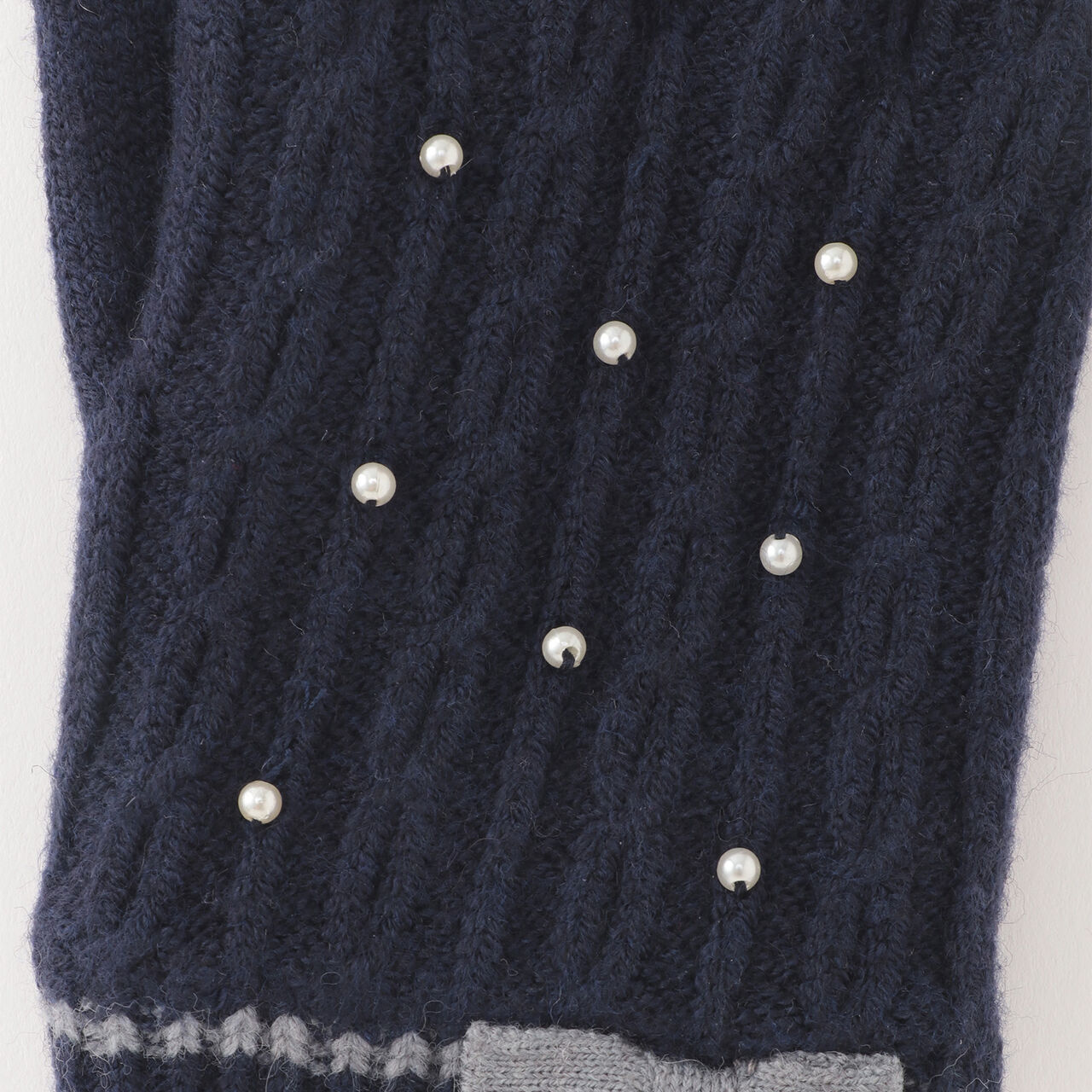 Cable Pattern Gloves with Shaggy Lining,Medium gray, large image number 2