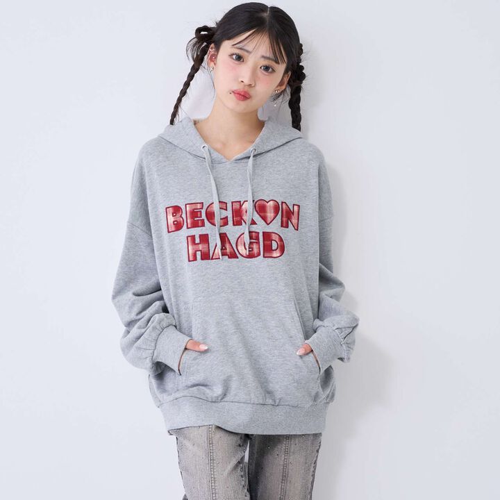 [100% Cotton] Patterned Logo Appliqu&eacute; Hoodie,Off white, medium image number 8