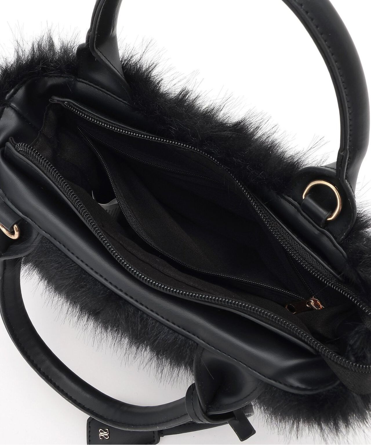 Faux Fur 2 WAY Bag,Black, large image number 10