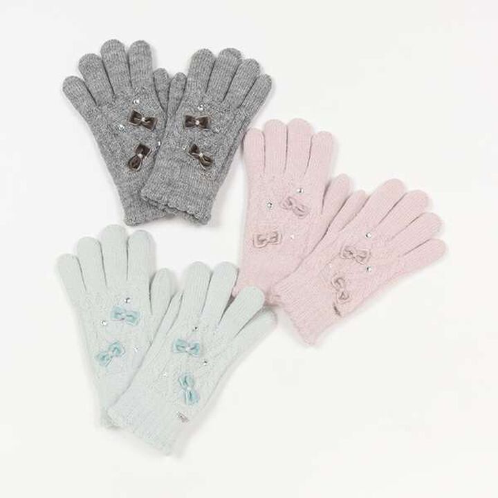 Reversible Fleece Ribbon Gloves,Light pink, medium image number 6