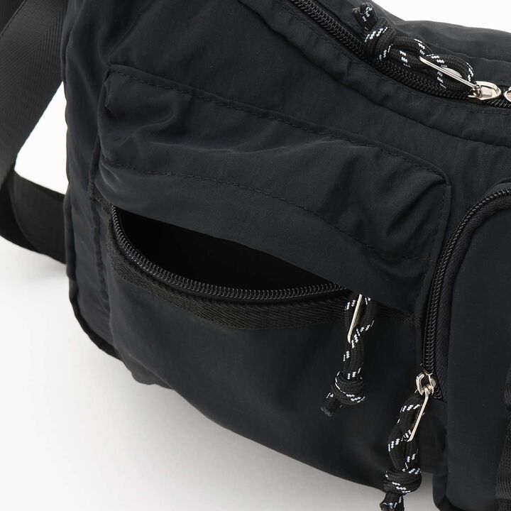 [LTXC] Double Pocket Nylon Shoulder Bag,Black, medium image number 11