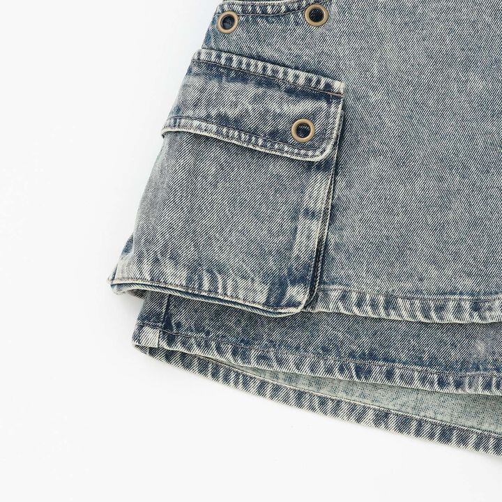 [LTXC] Eyelet A-Line Cargo Skirt,Gray, medium image number 18