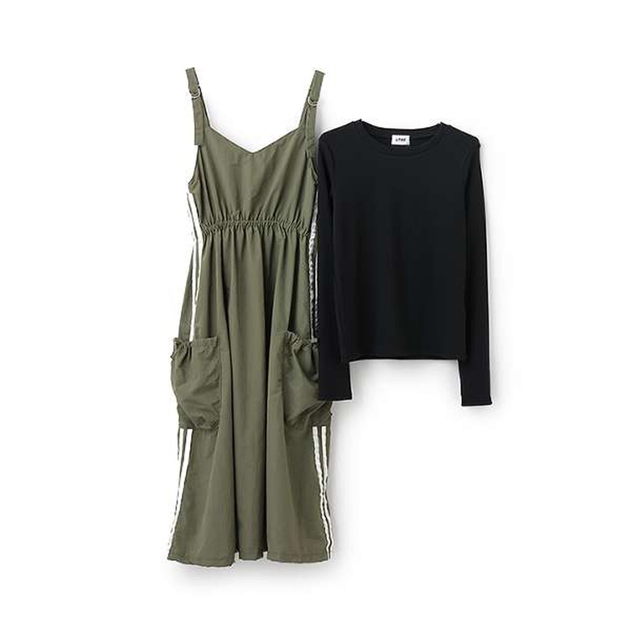 [LTXC] Line Jumper Skirt Inner Wear Set,Black, large image number 10