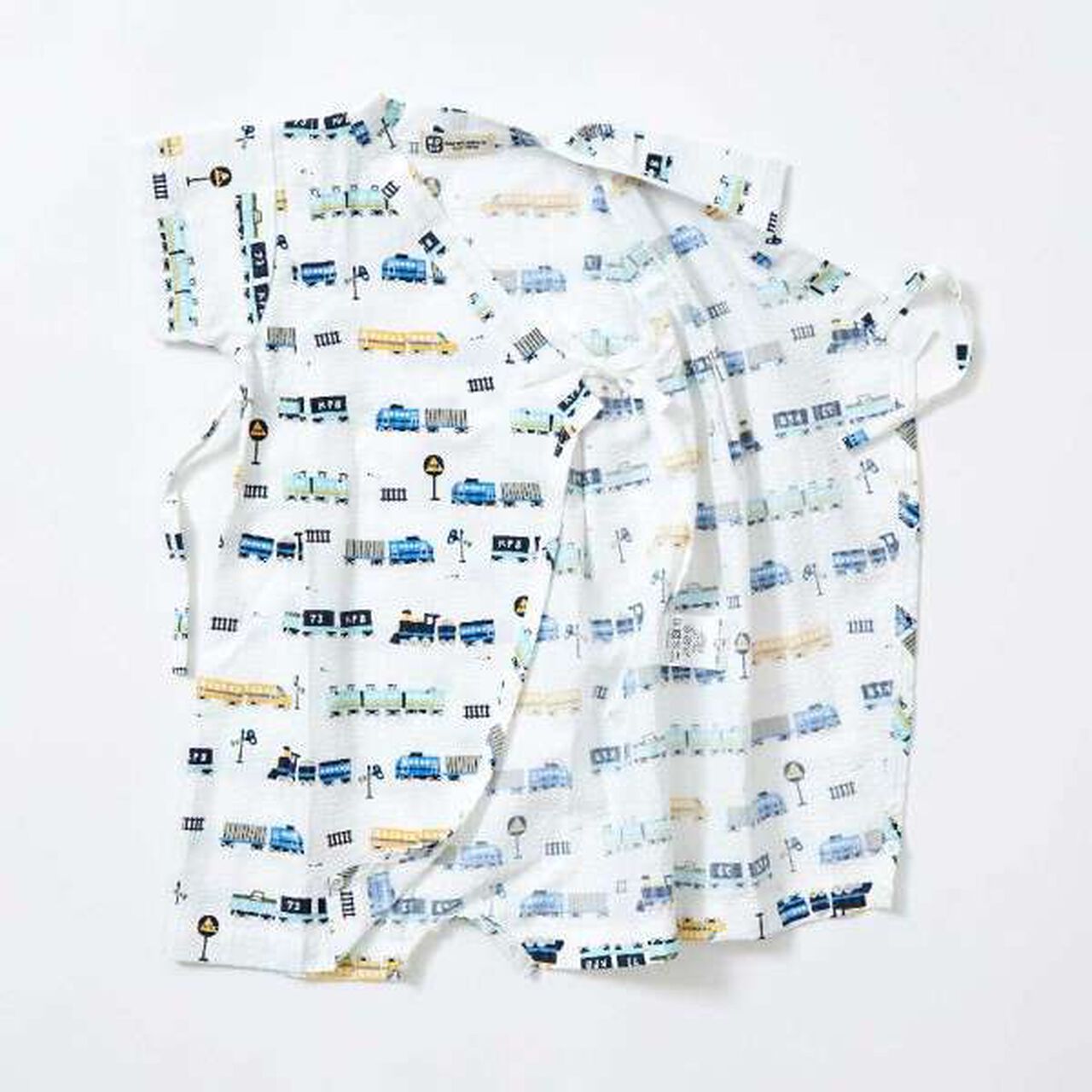 KP Boy Train Print Jinbei All-in-One (Free),White, large image number 2