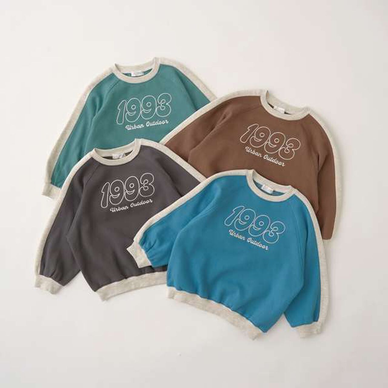 Pilling-Resist Bi-Color Raglan Fleece Sweatshirt,Brown, large image number 1