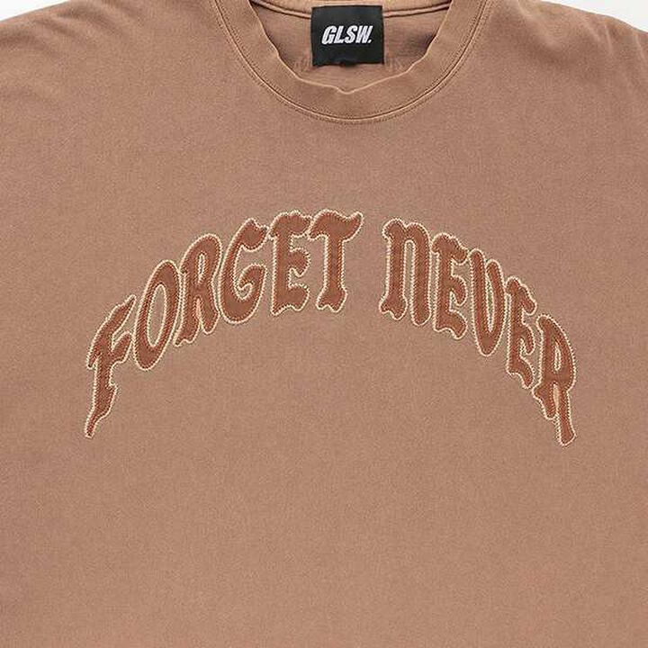 [FORGETNEVER] Heavyweight Pigment-Dyed Appliqué T-Shirt,Brown, medium image number 3