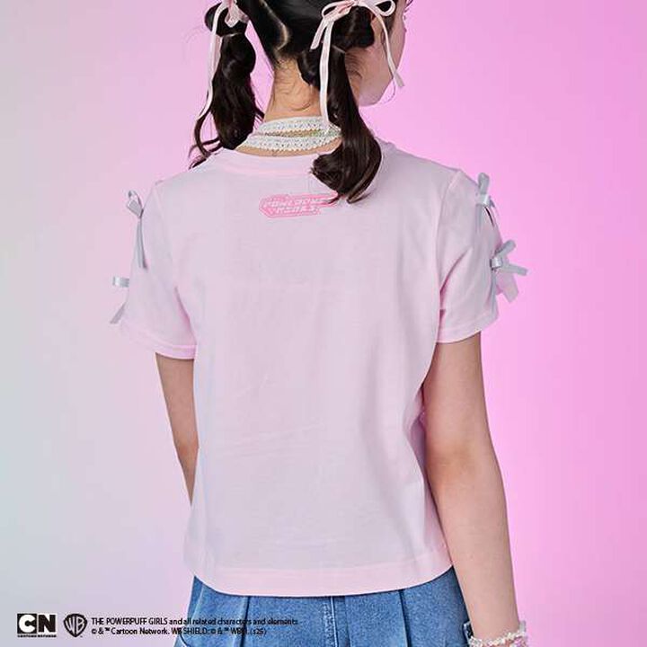 The Powerpuff Girls Sleeve Ribbon T-Shirt,Pink, medium image number 12