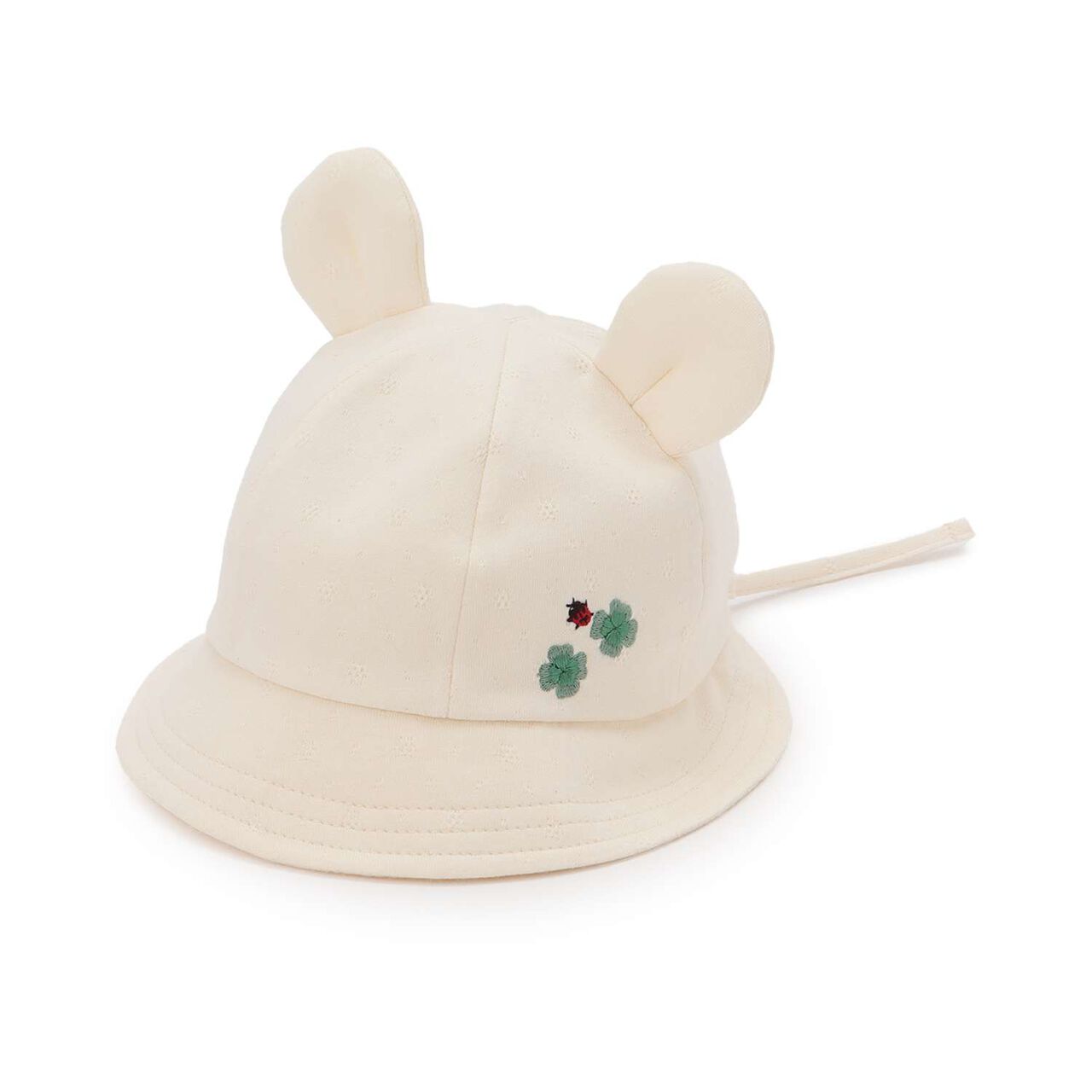 ☆Organic Bear Ear Hat [Made in Japan],Pearl white, large image number 0