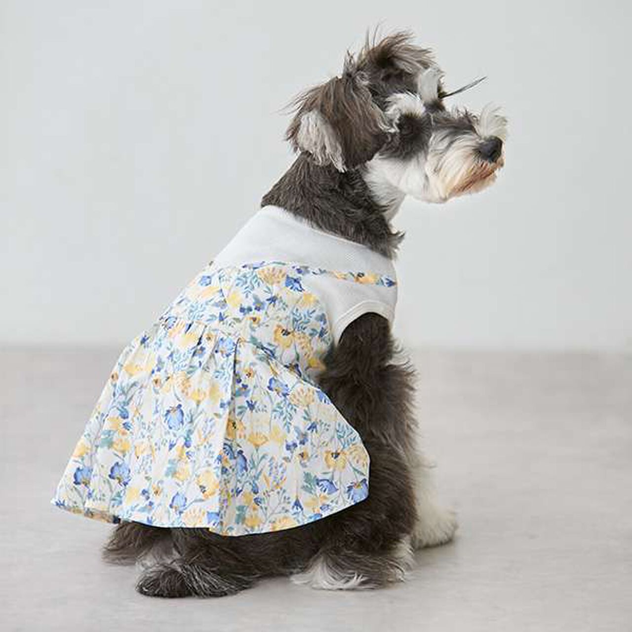 [DOG] Floral Pattern Docking Dress,Blue, large image number 0