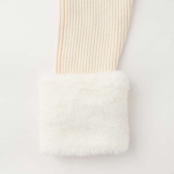 Fur Sleeve Knit Pullover,Ivory, medium image number 3