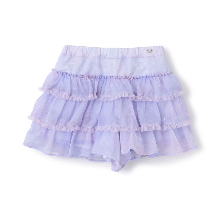 Zodiac Pattern Tiered Culotte Skirt,Navy, medium image number 8