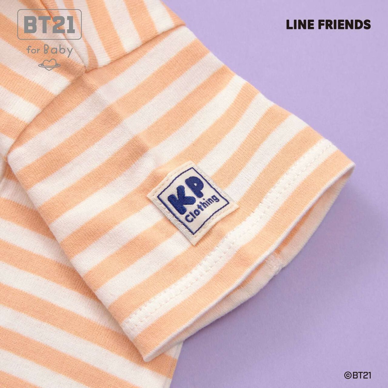 [BT21] Appliqu&eacute; Stripe Pattern Short Overall,Mint, large image number 3