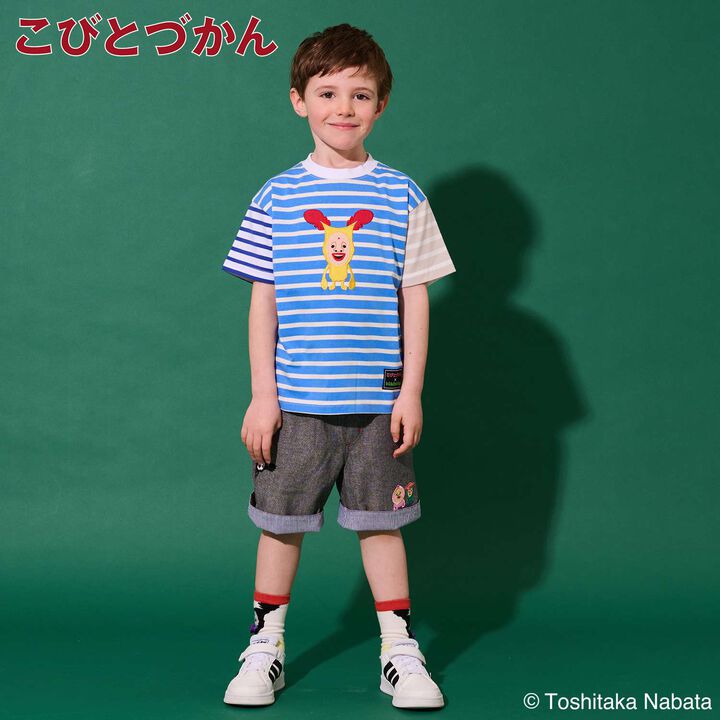 [Kobito Zukan] Stripe Pattern Short-Sleeve T-Shirt,Navy, medium image number 27