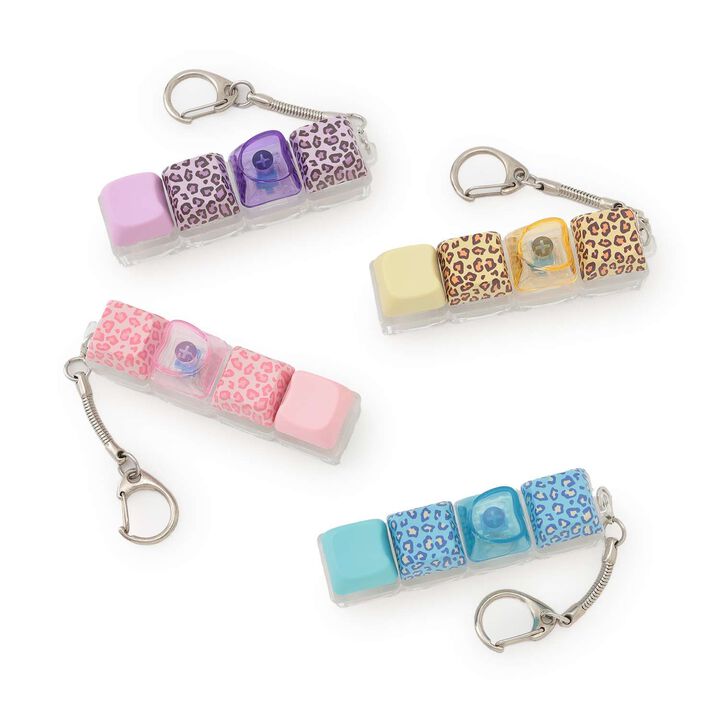 Leopard Print Keyboard Keychain,Blue, medium image number 4